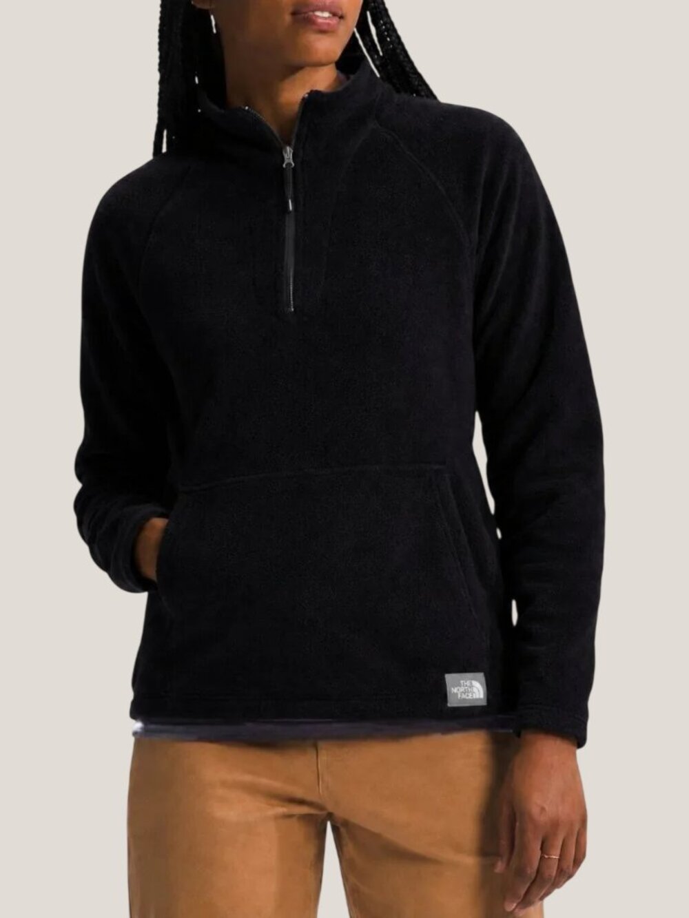 The North Face Mossbud Fleece 1/4 Quarter Zip Pullover Jacket Black Size Medium